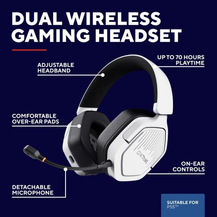 Trust - Trust GXT 493PS Carus Trådlöst gamingheadset PS5 Vit