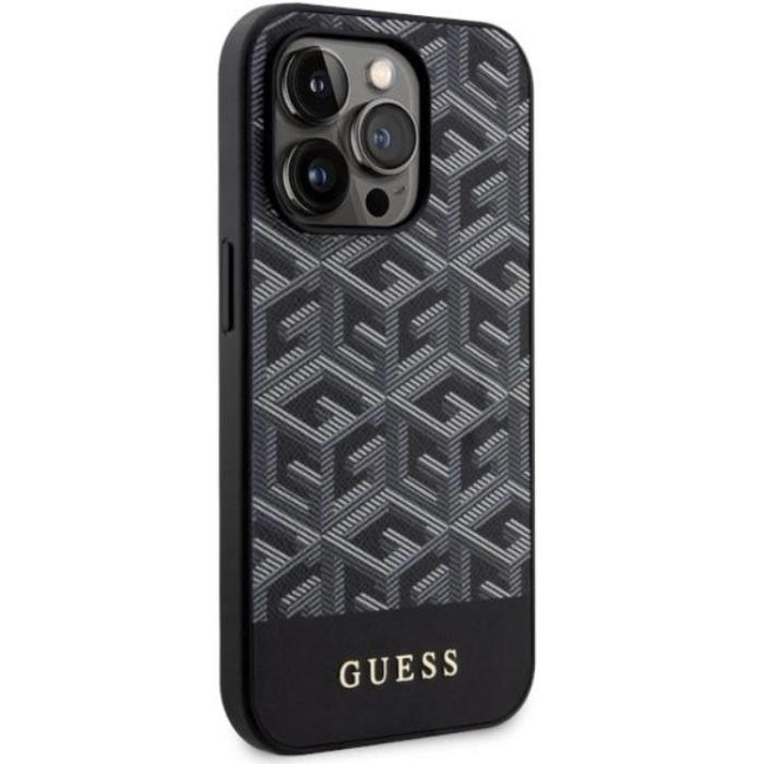 Guess - Guess iPhone 14 Pro Mobilskal MagSafe GCube Stripes - Svart