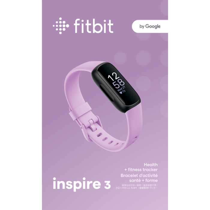 Fitbit - FITBIT Inspire 3, Black/Lilac Bliss