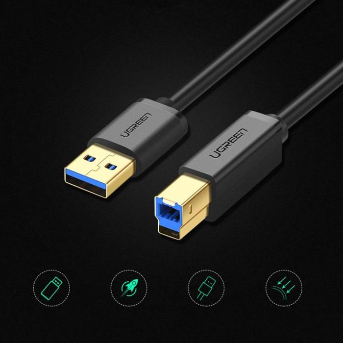 Ugreen - Ugreen Skrivare Kabel 2m USB-A Till USB-B - Svart