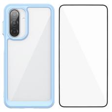 WANLONFENG - WANLONFENG Galaxy A17 5G Mobilskal Med Härdat glas - Blå