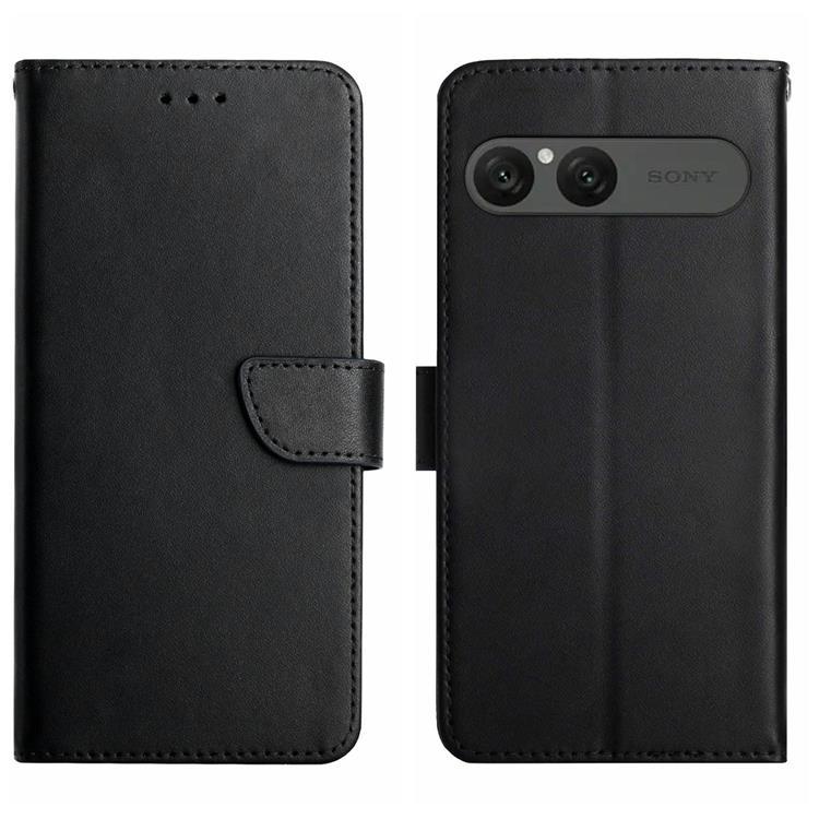 Sony Xperia 10 VII Plånboksfodral Äkta läder - Svart | 2353 | AlltMobil