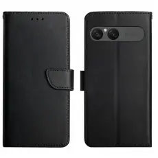 A-One Brand - Sony Xperia 10 VII Plånboksfodral Äkta läder - Svart