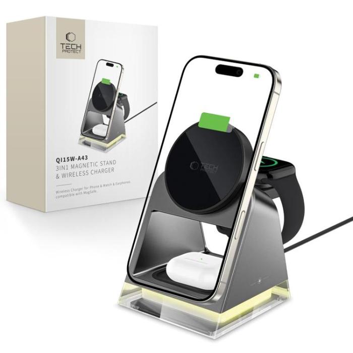 Tech-Protect - Tech-Protect Trådlös Laddare Magsafe iPhone, Apple Watch, AirPods