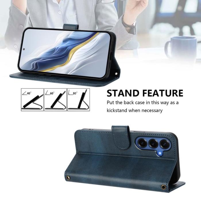 OEM - Plånboksfodral för Samsung Galaxy S26 Plus Konstläder Stativ - Blå
