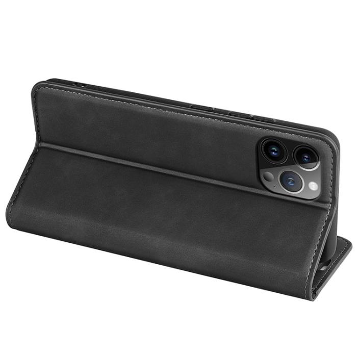 A-One Brand - iPhone 15 Pro Plånboksfodral Flip PU-Läder - Svart