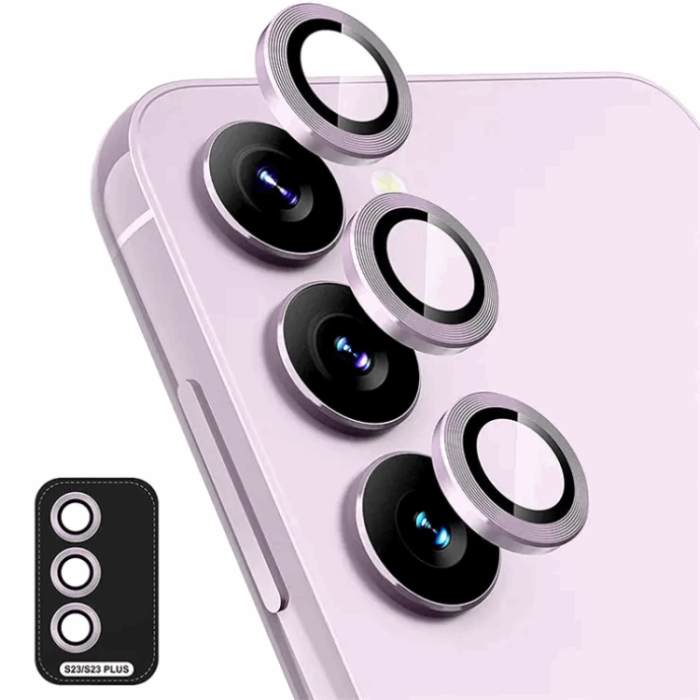 ENKAY - ENKAY Galaxy S23/S23 Plus Kameralinsskydd i Härdat glas - Lila