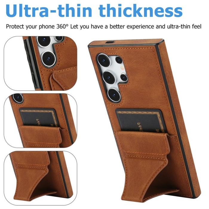 OEM - Mobilfodral för Samsung Galaxy S26 Ultra Konstläder + TPU - Brun