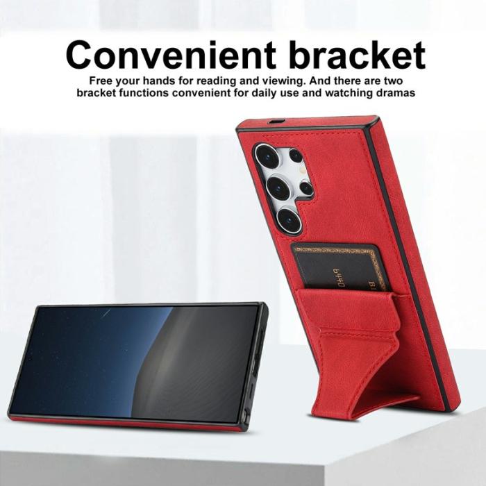 OEM - Mobilfodral för Samsung Galaxy S26 Ultra Konstläder + TPU - Röd