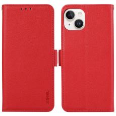 ABEEL - ABEEL iPhone 13 Pl&aring;nboksfodral RFID-Skydd Kortfack Konstl&auml;der R&ouml;d