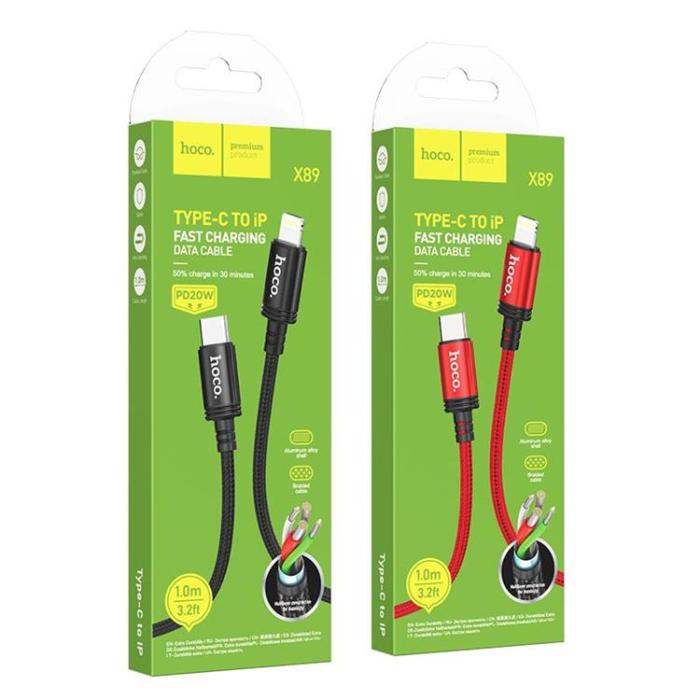 Hoco - Hoco USB-C till Lightning Kabel PD 20W X89 1m Svart