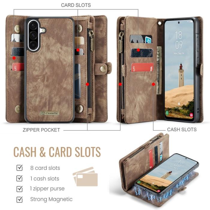 Caseme - CASEME 008 Mobilskal till Samsung Galaxy A56 5G Konstläder Brun