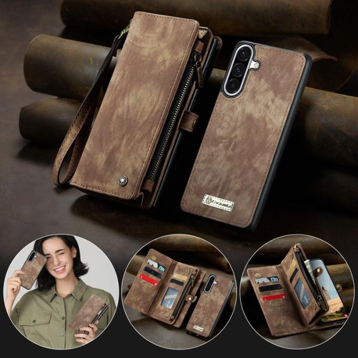 Caseme - CASEME 008 Mobilskal till Samsung Galaxy A56 5G Konstläder Brun