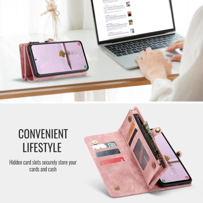 Caseme - CASEME 008 Mobilskal till Samsung Galaxy A56 5G Konstläder Rosa