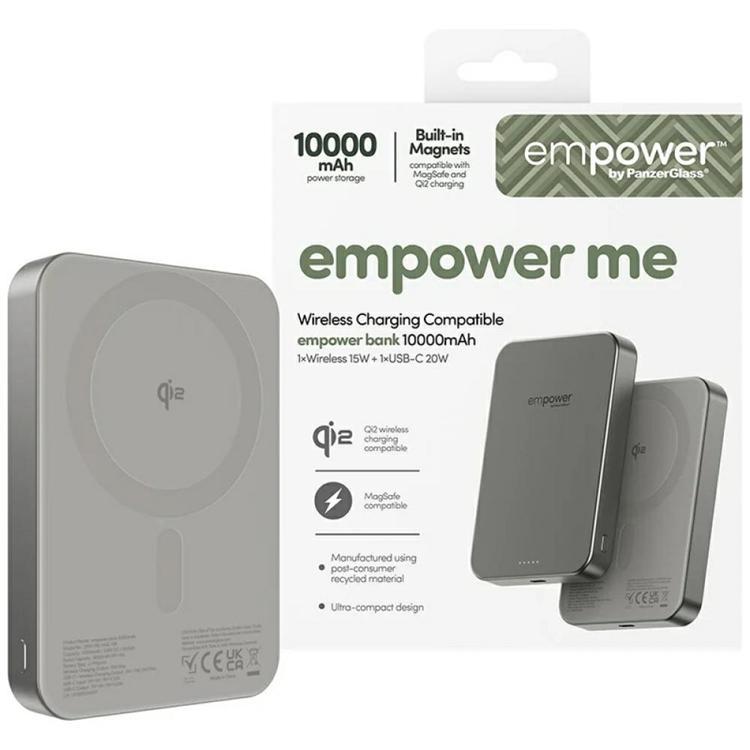 Empower by PanzerGlass MagSafe Trådlös Powerbank 10000mAh - Titanium