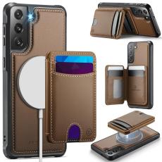 OEM - JEEHOOD Samsung Galaxy S22 5G Fodral KonstL&auml;der - Brun