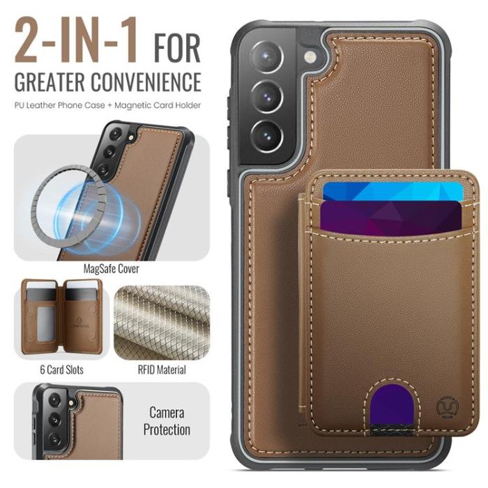 OEM - JEEHOOD Samsung Galaxy S22 5G Fodral KonstLäder - Brun