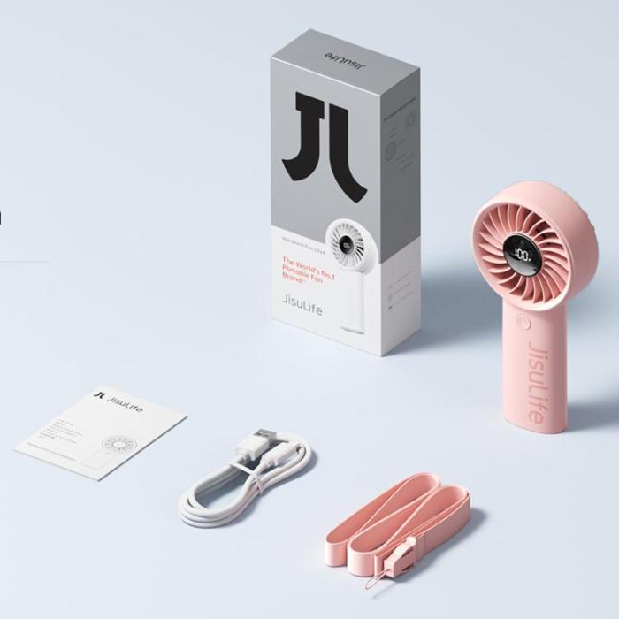 Jisulife - Jisulife Bärbar USB Handfläkt 3600 mAh Fan Life4 - Rosa