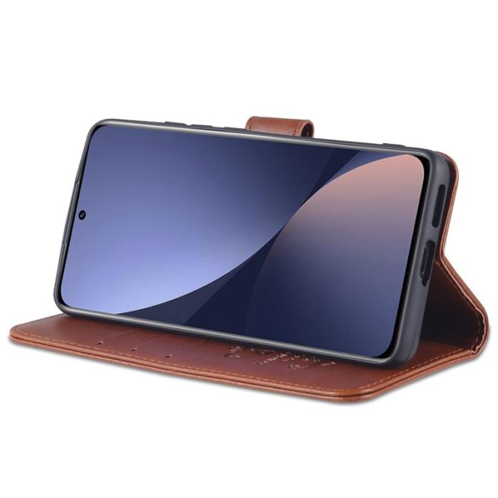 AZNS - AZNS Xiaomi 12 Lite Plånboksfodral Konstläder - Brun