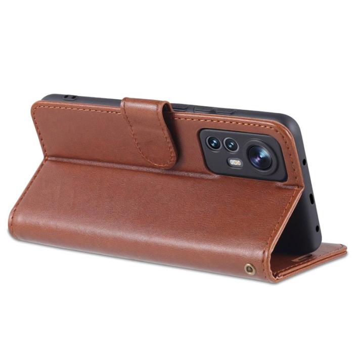 AZNS - AZNS Xiaomi 12 Lite Plånboksfodral Konstläder - Brun