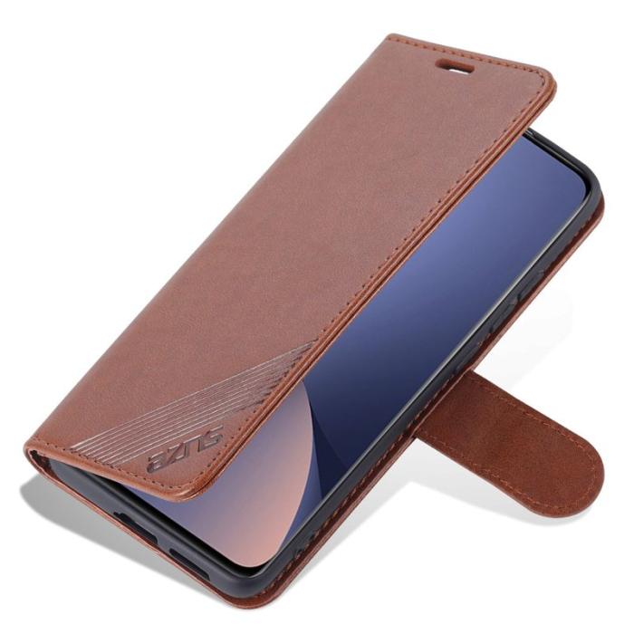 AZNS - AZNS Xiaomi 12 Lite Plånboksfodral Konstläder - Brun
