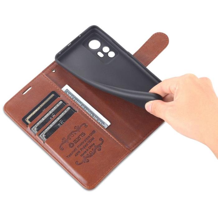 AZNS - AZNS Xiaomi 12 Lite Plånboksfodral Konstläder - Brun