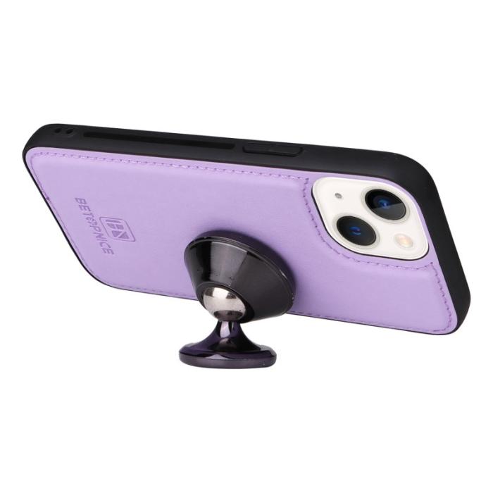 BETOPNICE - BETOPNICE iPhone 14 Plus Plånboksfodral - Avtagbart Konstläder - Lila