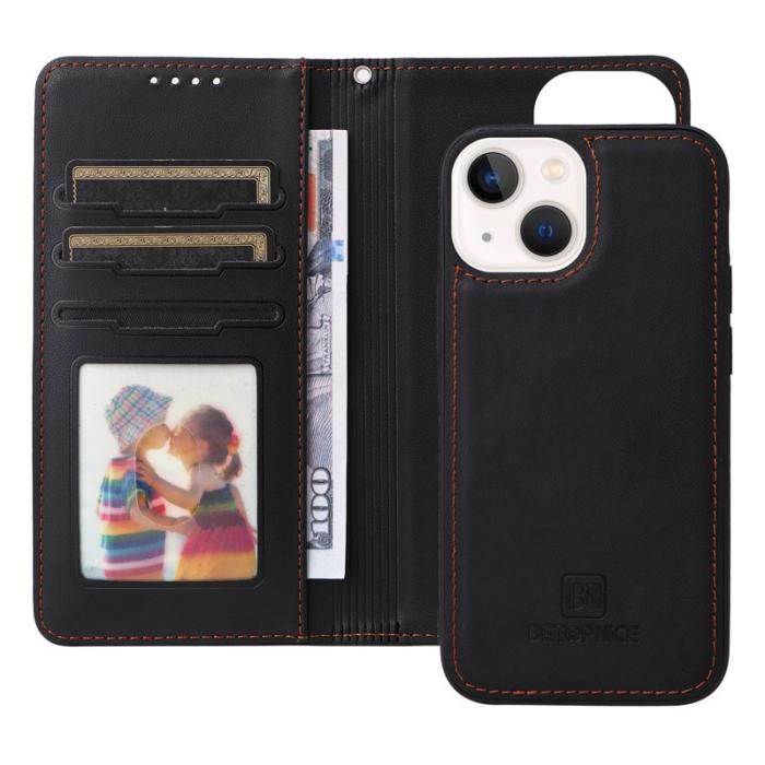 BETOPNICE - BETOPNICE iPhone 14 Plus Plånboksfodral - Avtagbart Konstläder - Svart