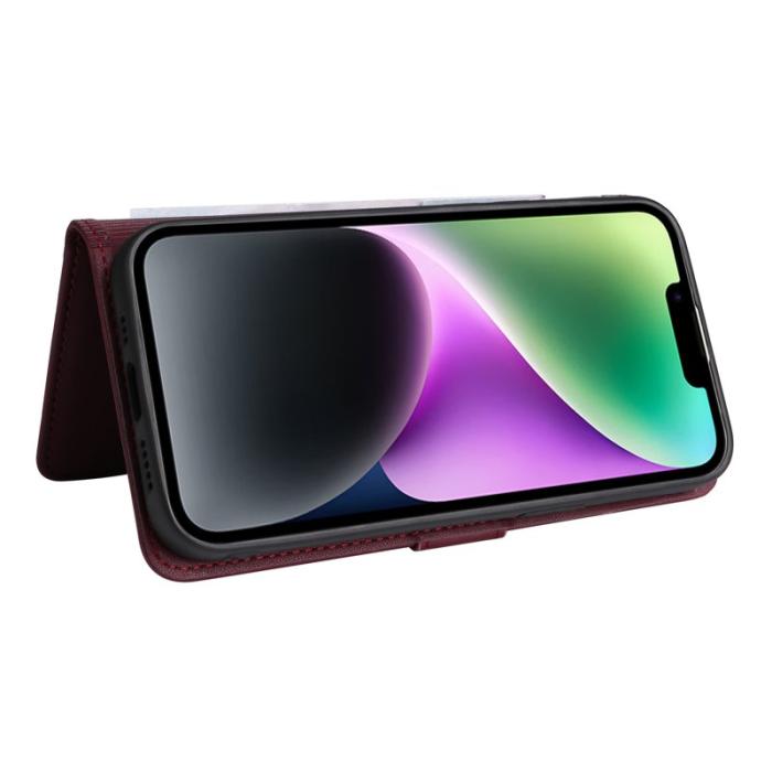 BETOPNICE - BETOPNICE iPhone 14 Plus Plånboksfodral - Detachable Konstläder- Vinröd