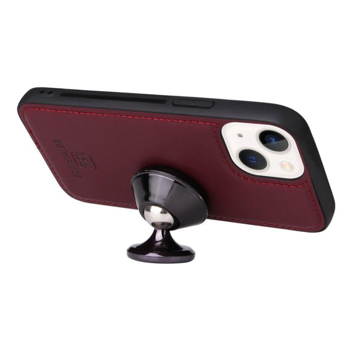 BETOPNICE - BETOPNICE iPhone 14 Plus Plånboksfodral - Detachable Konstläder- Vinröd