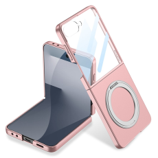 GKK - Galaxy Z Flip 7 Mobilskal Kickstativ Med Härdat glas - Rosa
