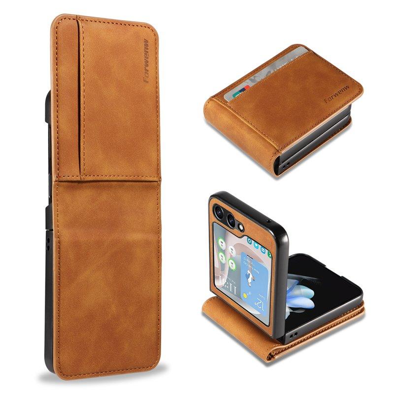 FORWENW Fantasy Series Samsung Galaxy Z Flip5 Plånboksfodral Konstläder - Brun