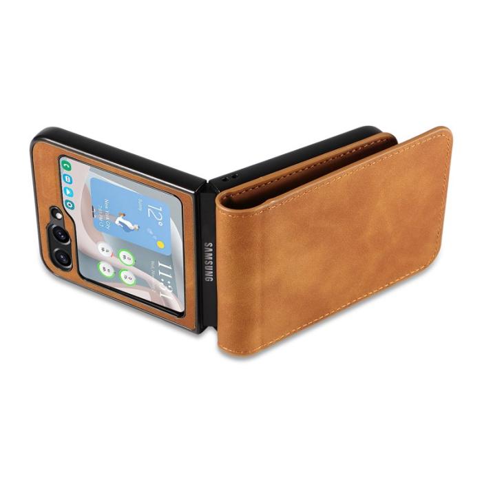 FORWENW - FORWENW Fantasy Series Samsung Galaxy Z Flip5 Plånboksfodral Konstläder - Brun