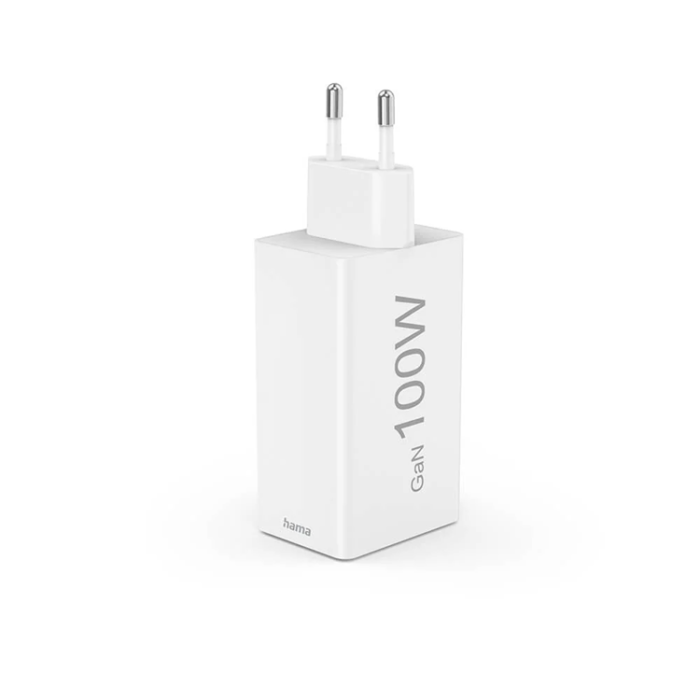 Hama - Hama Snabbladdare 100W 2xUSB-C 1xUSB-A GaN - Vit