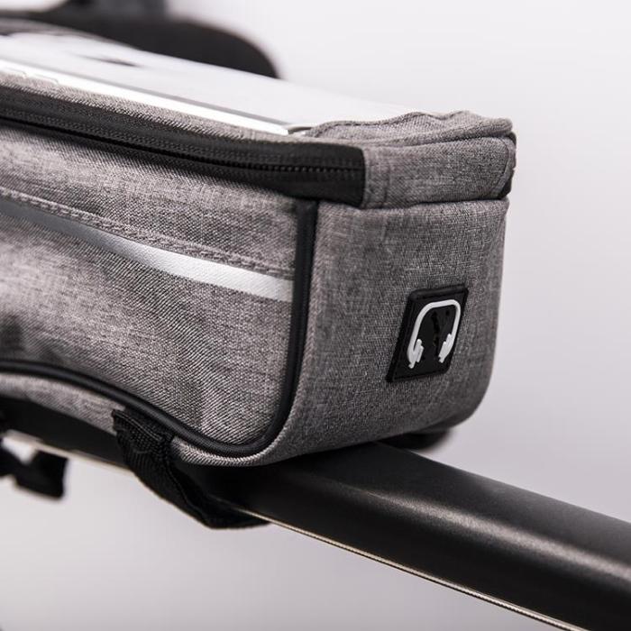 OEM - Vattentät Cykelramsväska med Mobilhållare - Grå