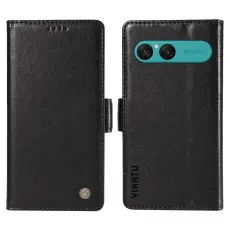 YIKATU - YIKATU Sony Xperia 10 VII Plånboksfodral Litchi Texture - Svart