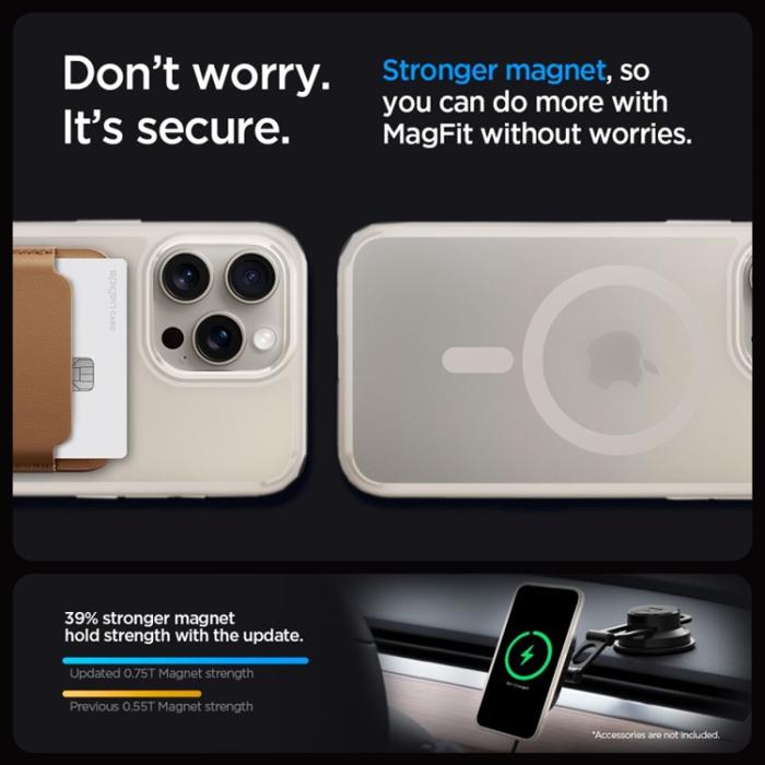 Spigen - Spigen iPhone 15 Pro Max Mobilskal Magsafe Hybrid - Titanium