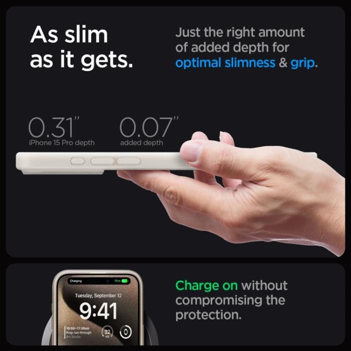 Spigen - Spigen iPhone 15 Pro Max Mobilskal Magsafe Hybrid - Titanium