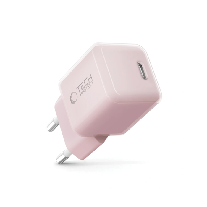 Tech-Protect - Tech-Protect Väggladdare USB-C 25W - Baby Rosa