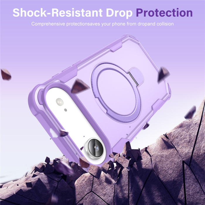 A-One Brand - iPhone 17 Air Mobilskal MagSafe Kickstand Shockproof - Lila