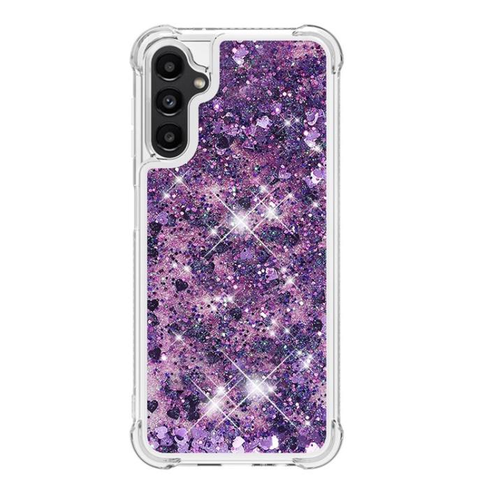 A-One Brand - Galaxy A14 5G/4G Mobilskal YB Quicksand Glitter TPU - Lila