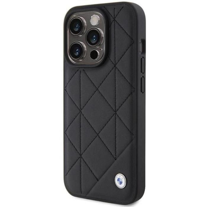 BMW - BMW iPhone 15 Pro Max Mobilskal Läder Quilted - Svart