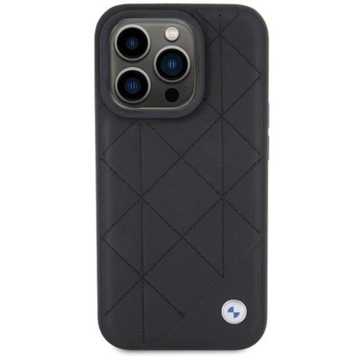 BMW - BMW iPhone 15 Pro Max Mobilskal Läder Quilted - Svart