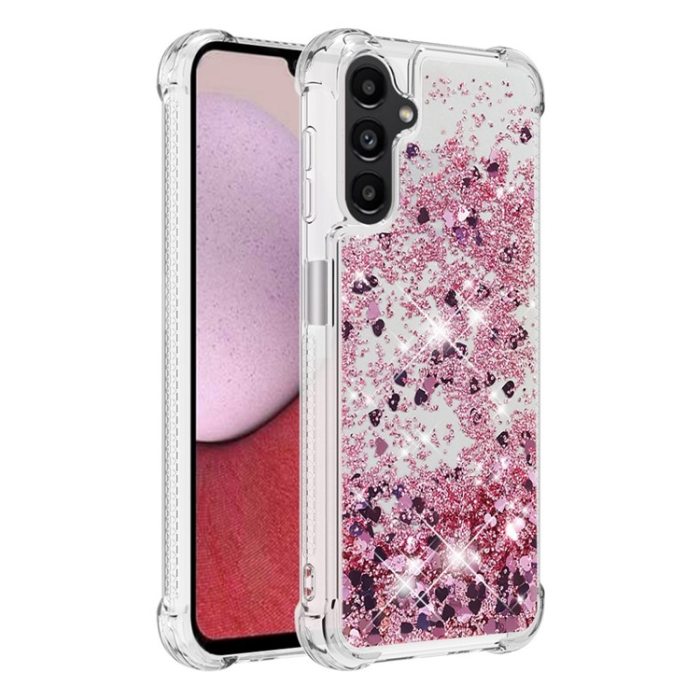 A-One Brand - Galaxy A14 5G/4G Mobilskal YB Quicksand Glitter TPU - Rosa Guld