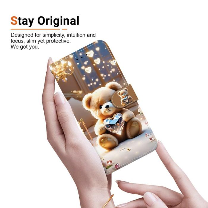 OEM - Samsung Galaxy S26 / S26 Pro Fodral Äkta Läder Ställ - Diamond Bear