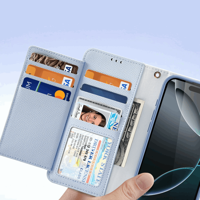 Dux Ducis - Dux Ducis iPhone 16 Pro Max Plånboksfodral Lawa Läder - Blå