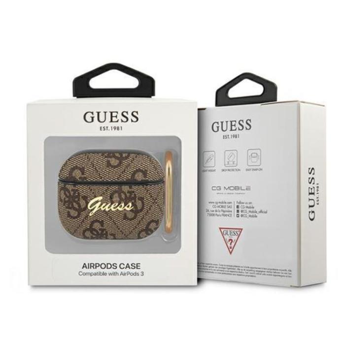 Guess - Guess Script Metall Collection Skal AirPods 3 - Brun