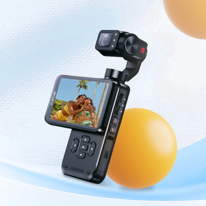Ordro - Ordro 3-Axis Gimbalkamera 5K, för Vloggning och YouTube Pocket M5 - Svart