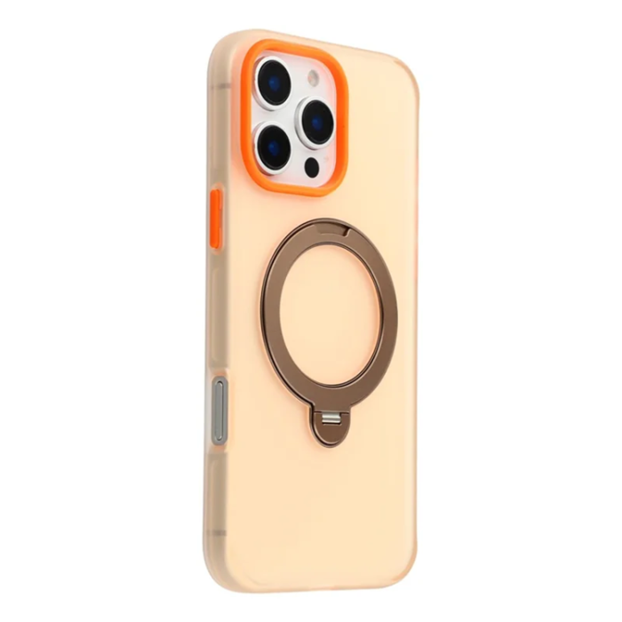 KIGC - KIGC iPhone 16 Pro Max Mobilskal Rotating Kickstand - Orange