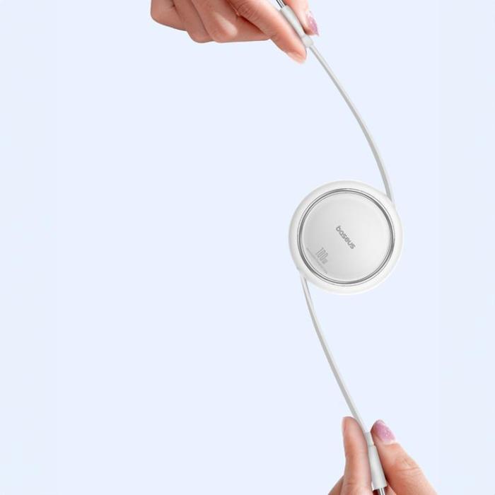 BASEUS - Baseus Retractable Free2Draw Mini USB-C - USB-C 100W 1m - Vit